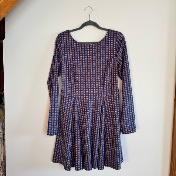 ANTHROPOLOGIE Large Jacquard A-Line Sweater Mini Dress - Picture 5 of 7